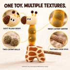 Giraffe Catnip Plush Toy with 2 Catnip Balls & Chew Stick Fursera