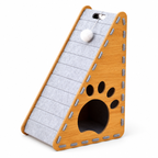 Triangular Felt Cat Activity House – 4-in-1 Scratcher, Climber, Hideaway & Play Toy Fursera