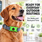Green Collar-Mounted Pet Tag with Flexible Dual-Slot Holder & Adjustable Collar Fursera
