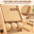 Adjustable Folding Cat Scratcher with Sisal Pads & Interactive Toys Fursera