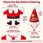 Christmas Pet Santa Costume & Sequin Hat for Cats and Small Dogs Fursera