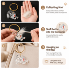 Pet Fur Keepsake Keychains – 2-Pack Cat-Shaped Charms Fursera