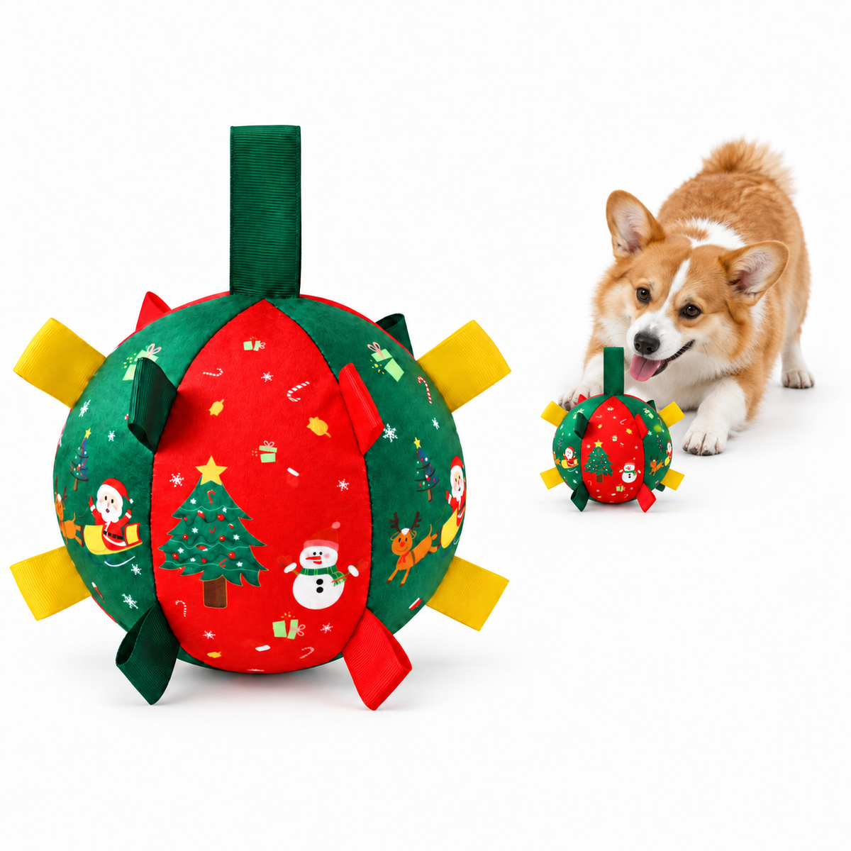 Christmas Plush Dog Ball Toy  – Bell or Rechargeable Version Fursera