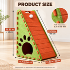 Triangular Felt Cat Activity House – 4-in-1 Scratcher, Climber, Hideaway & Play Toy Fursera
