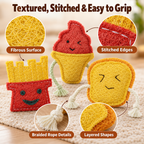Natural Loofah Cat Toys – 6-Piece Food-Shaped Play Set Fursera