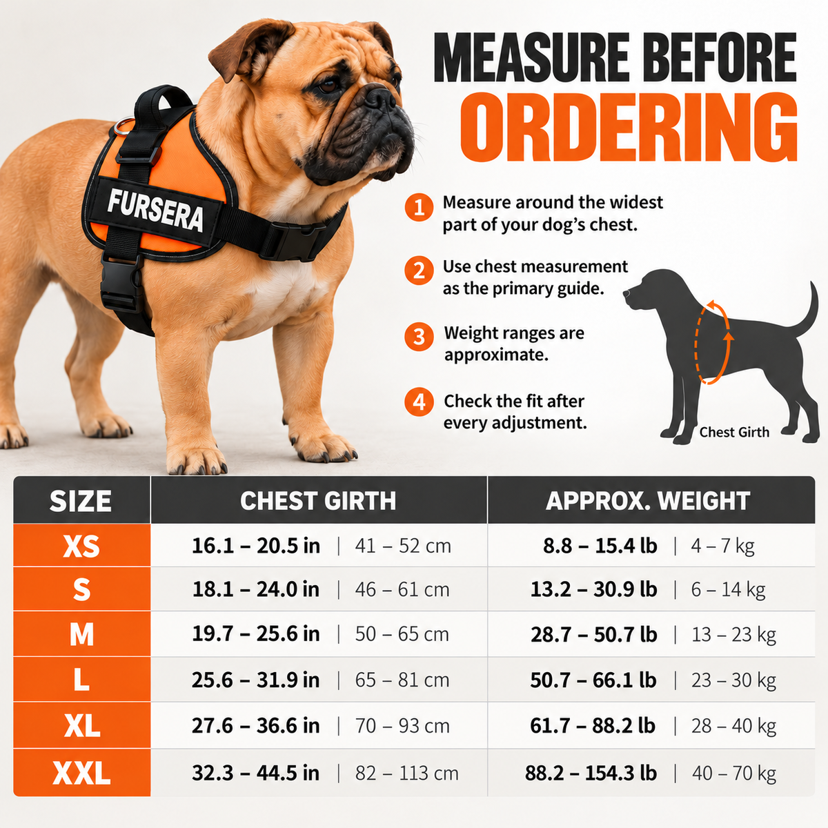 Adjustable Reflective Dog Harness with Padded Control Handle Fursera