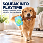 Squeaky Hammer Dog Toy with Enclosed Ball – Interactive Fetch & Carry Toy Fursera