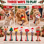7-Piece Christmas Dog Toy Set – Festive Plush & Cotton Rope Toys for Chewing, Tugging & Fetch Fursera