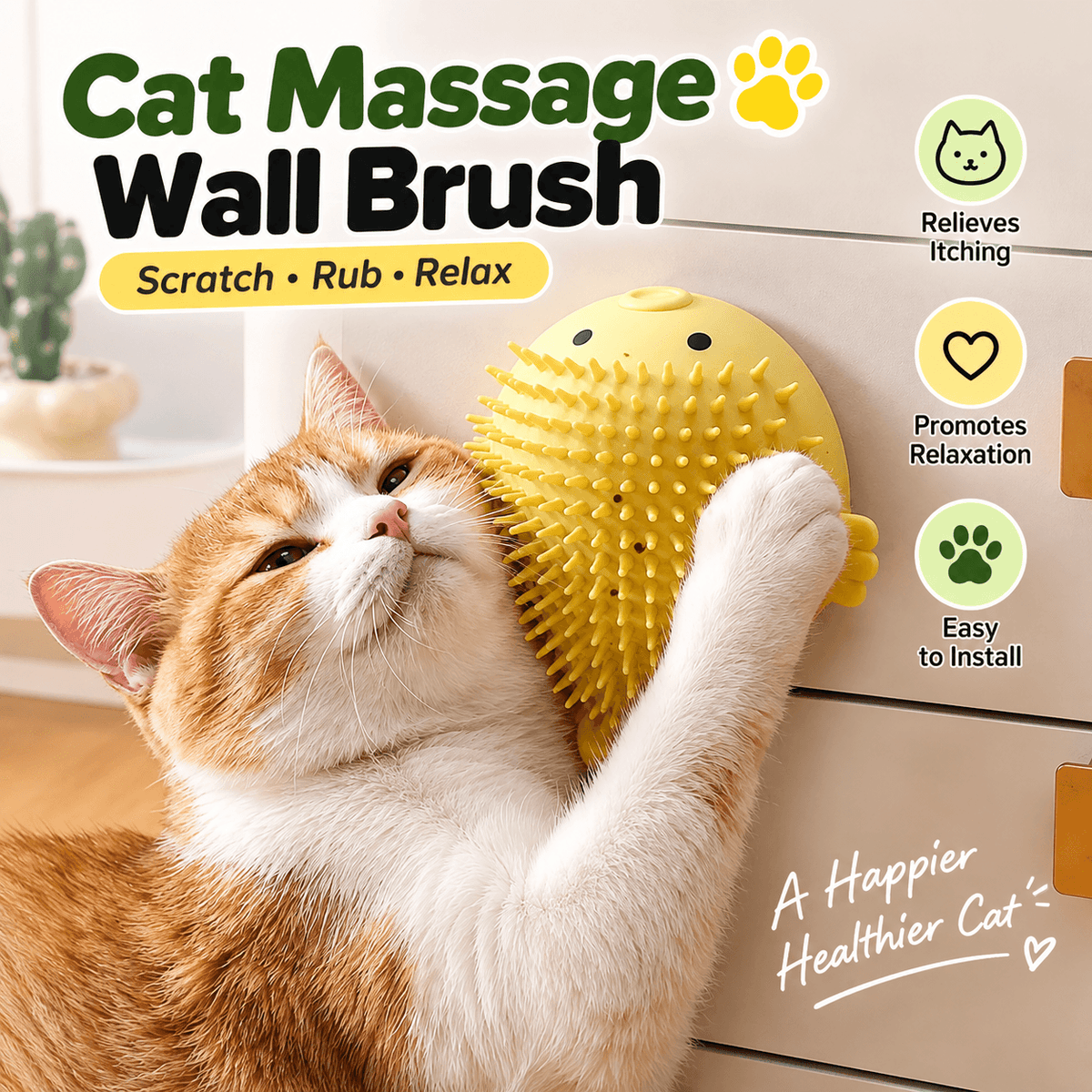 Pufferfish Cat Self-Grooming Brush with Catnip Fursera