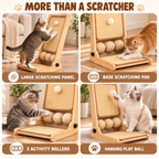 Adjustable Folding Cat Scratcher with Sisal Pads & Interactive Toys Fursera