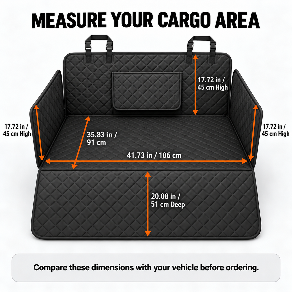 Quilted Dog Cargo Liner with Side Panels & Bumper Flap Fursera