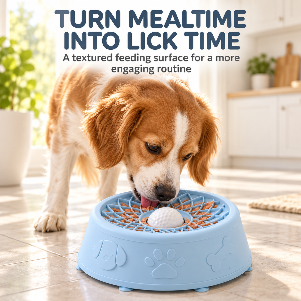 Suction Slow Feeder Dog Bowl with Flower Maze & Textured Licking Dome Fursera