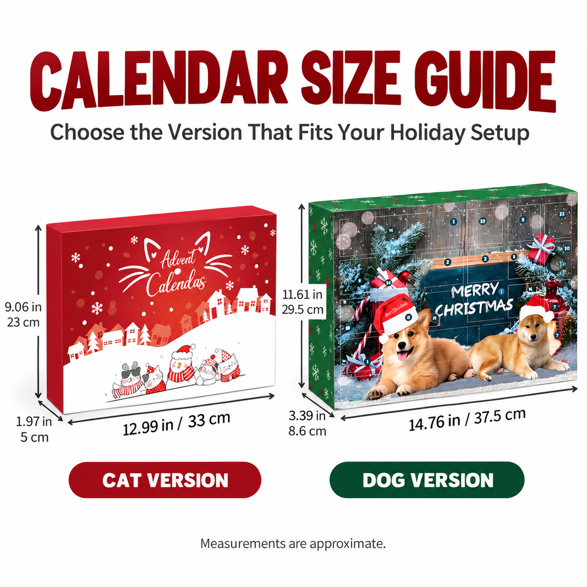 Christmas Pet Toy Advent Calendar – Holiday Countdown Gift Box, Cat or Dog Version Fursera