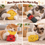 Natural Loofah Cat Toys – 6-Piece Food-Shaped Play Set Fursera