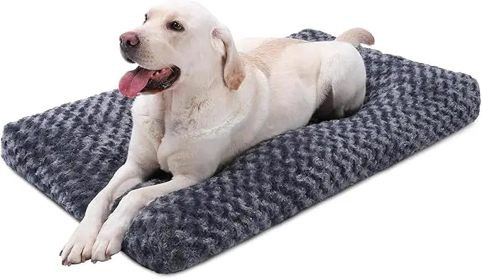 Washable Plush Dog Bed – Anti-Slip Crate Mat