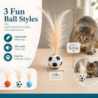 6 Pack Bouncy Cat Feather Ball Toys – Interactive Silicone Cat Balls for Indoor Cats Fursera