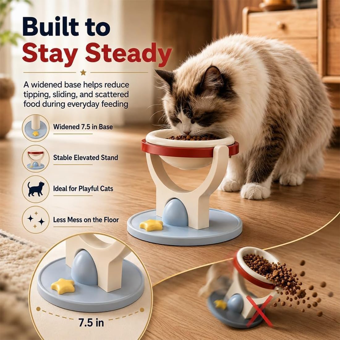 2-in-1 Wall Mounted & Elevated Cat Bowl Fursera