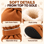 Warm Plush Dog Boots – Adjustable Soft Pet Booties, Set of 4 Fursera