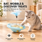 3-in-1 Interactive Cat Toy – Wobble Treat Dispenser with Track Ball & Feather Teaser Fursera