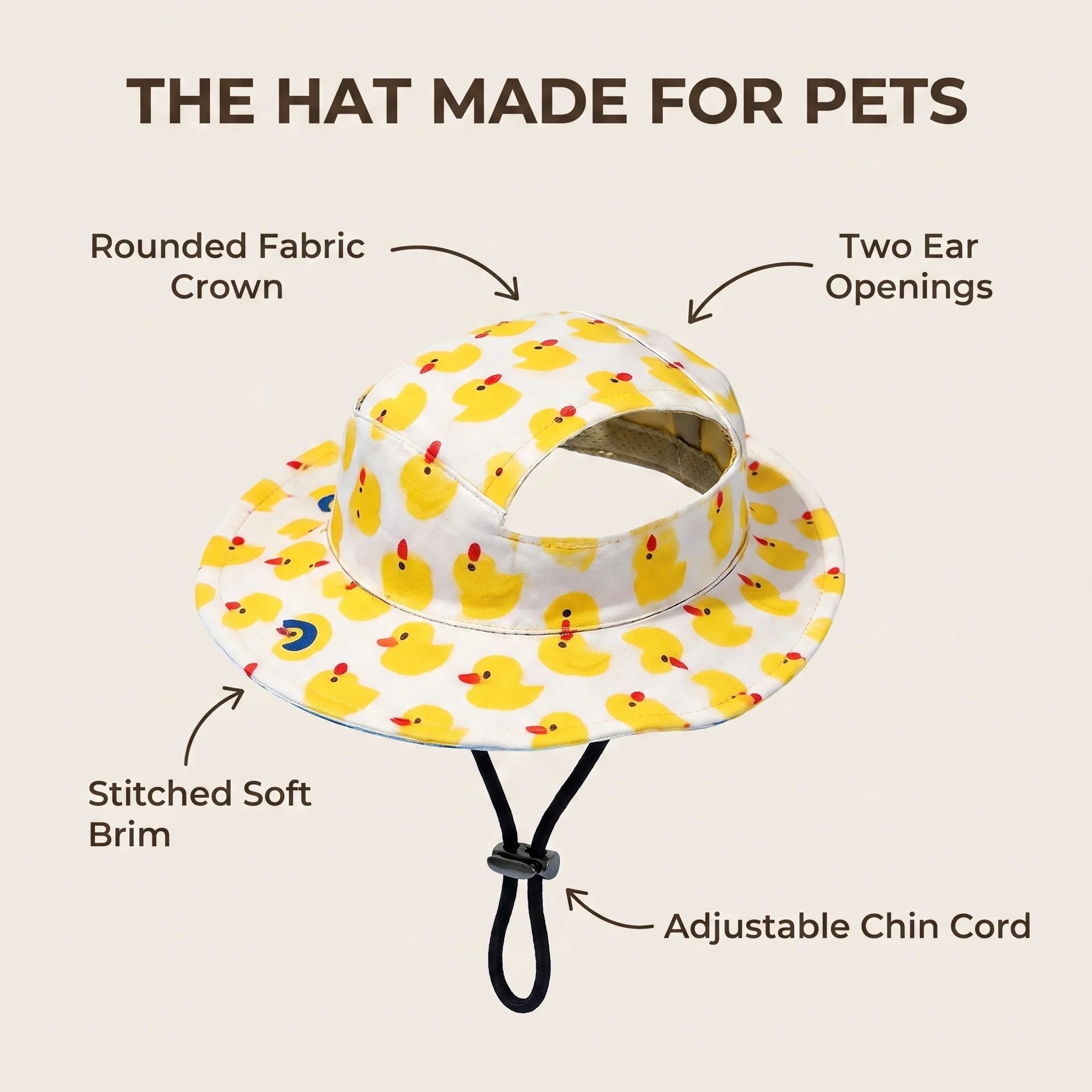 Cute Pet Sun Hat – Adjustable Outdoor Bucket Hat for Dogs & Cats Fursera