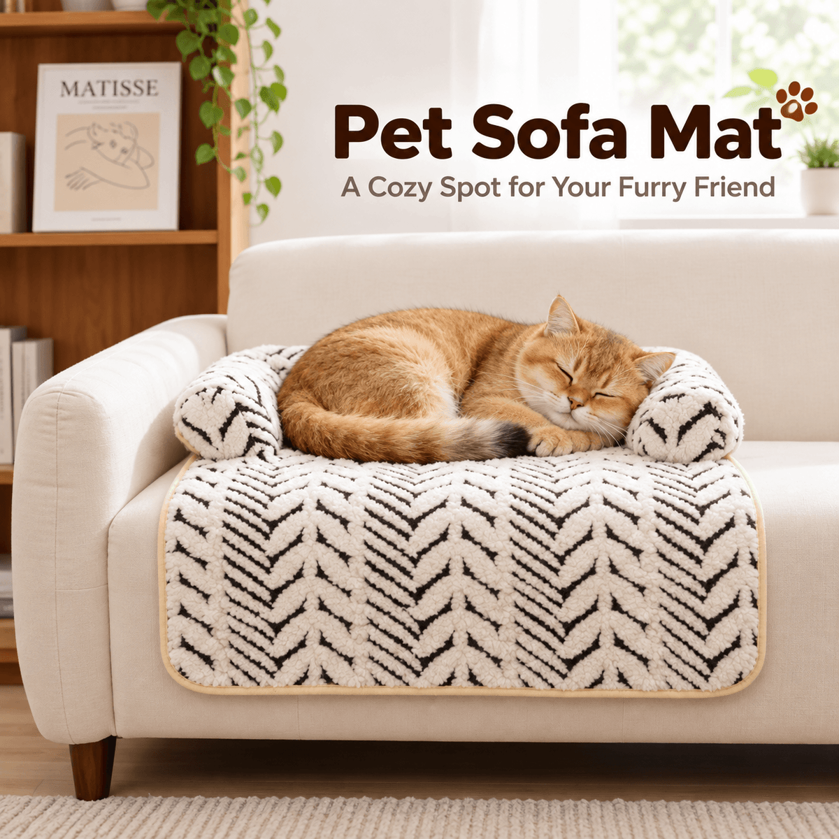 Plush Pet Sofa Mat – Couch Protector for Cats & Dogs Fursera