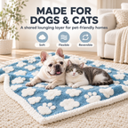 Reversible Plush Pet Blanket for Dogs & Cats – Fluffy Sofa & Bed Throw Fursera