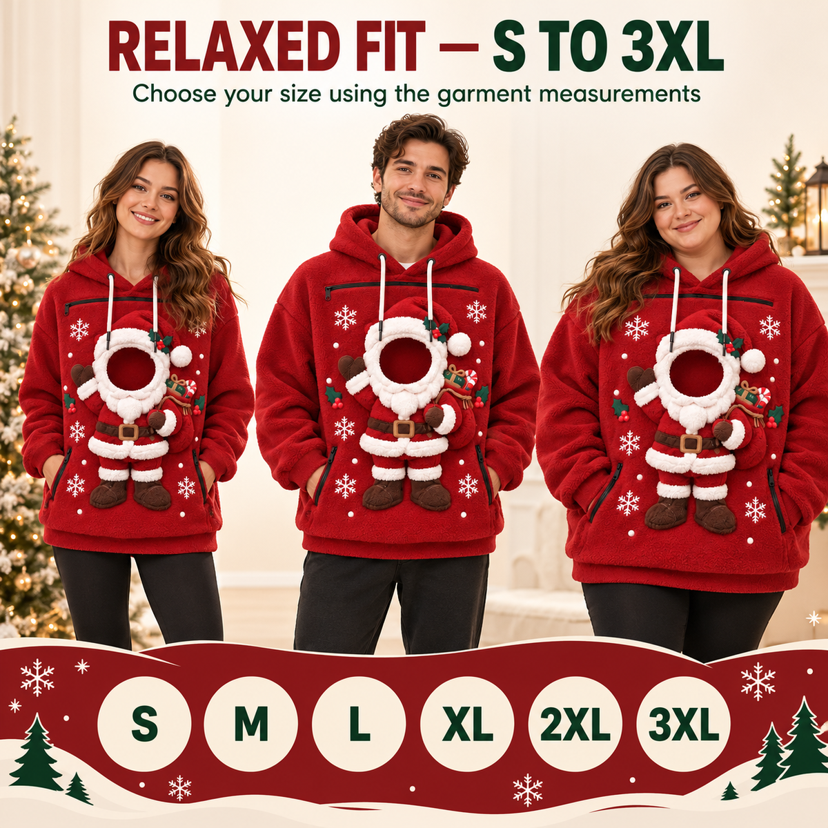 Christmas Pet Pocket Hoodie with 3D Holiday Designs Fursera