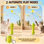 3-in-1 Rechargeable Cactus Cat Teaser Toy with Suction Base Fursera