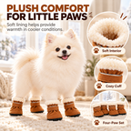 Warm Plush Dog Boots – Adjustable Soft Pet Booties, Set of 4 Fursera