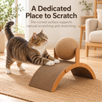 Arch Cardboard Cat Scratcher with Rotating Rope Ball Fursera