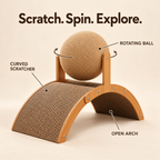Arch Cardboard Cat Scratcher with Rotating Rope Ball Fursera