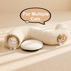 2-in-1 Cat Tunnel Bed – Foldable Cat Cave & Interactive Play Tunnel for Indoor Cats Fursera