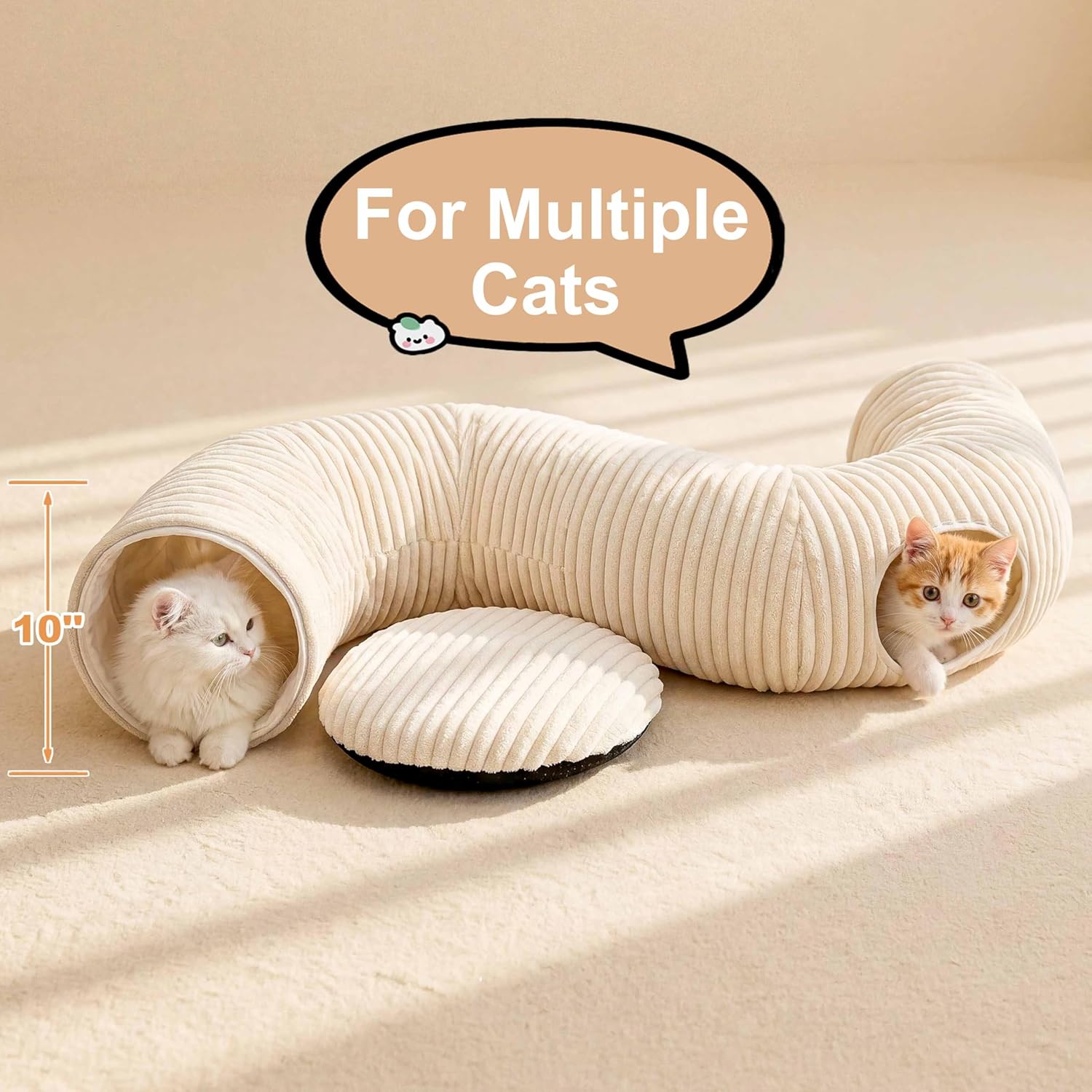 2-in-1 Cat Tunnel Bed – Foldable Cat Cave & Interactive Play Tunnel for Indoor Cats Fursera