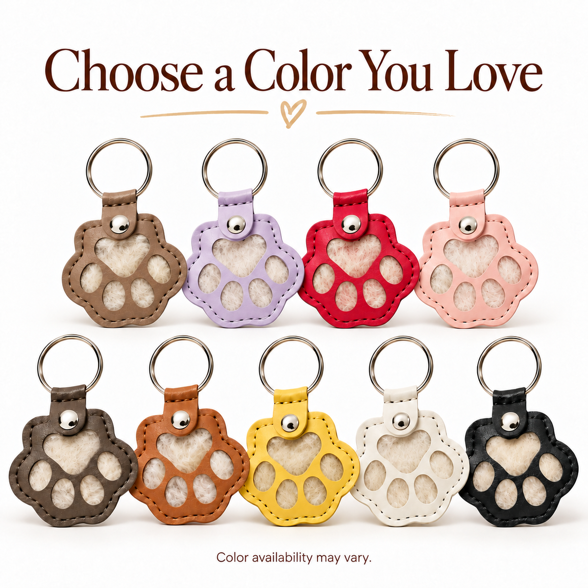 Pet Hair Keepsake Keychain – Paw-Shaped Fur Holder for Dogs & Cats Fursera