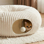 2-in-1 Cat Tunnel Bed – Foldable Cat Cave & Interactive Play Tunnel for Indoor Cats Fursera