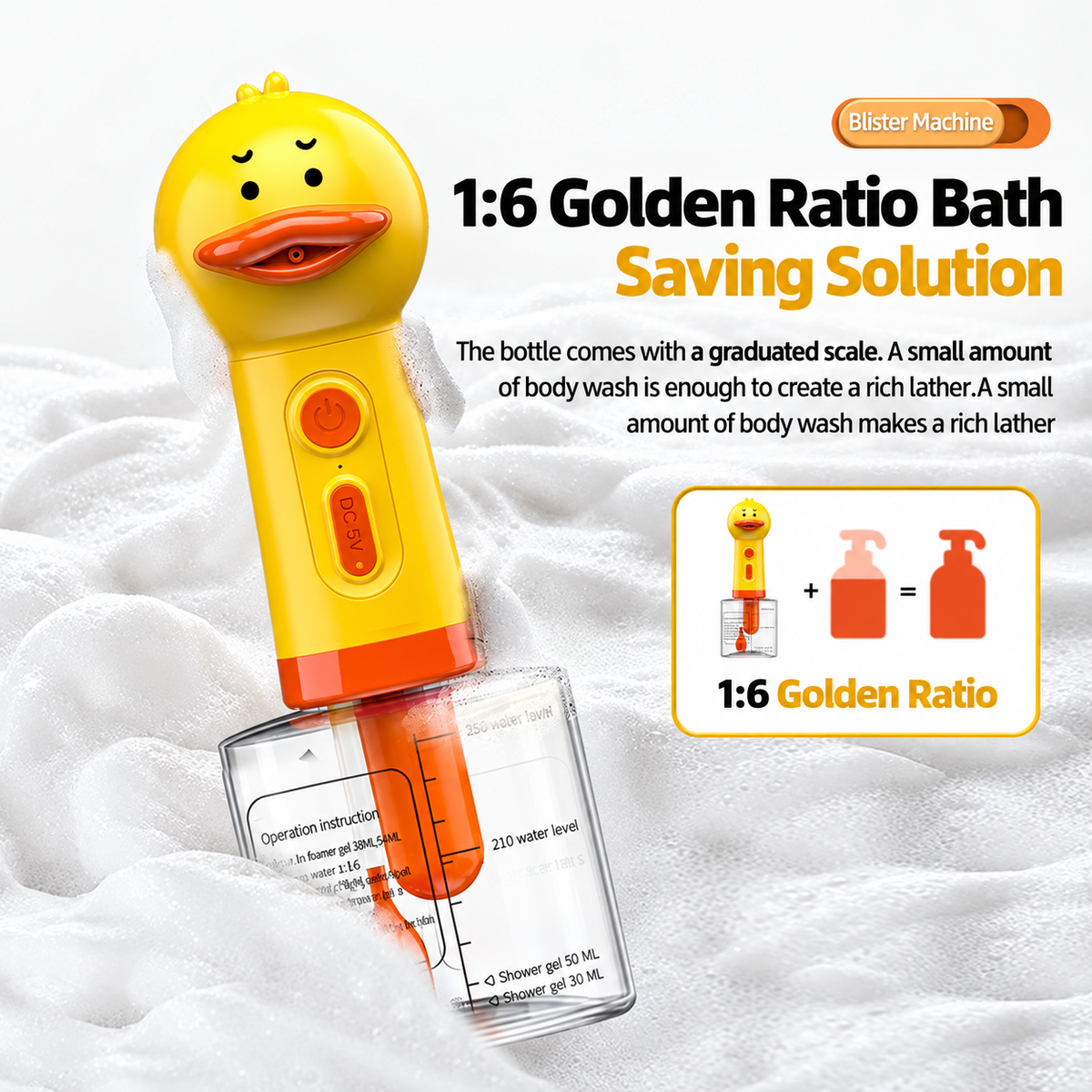 Automatic Pet Shampoo Foamer, 400mL USB-C Rechargeable Dispenser for Dogs & Cats Fursera