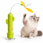 3-in-1 Rechargeable Cactus Cat Teaser Toy with Suction Base Fursera
