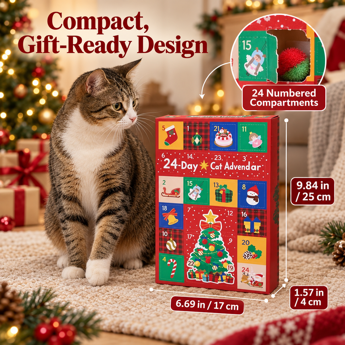 24-Day Pet Advent Calendar for Cats & Dogs – Christmas Toys & Accessories Fursera