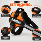 Adjustable Reflective Dog Harness with Padded Control Handle Fursera