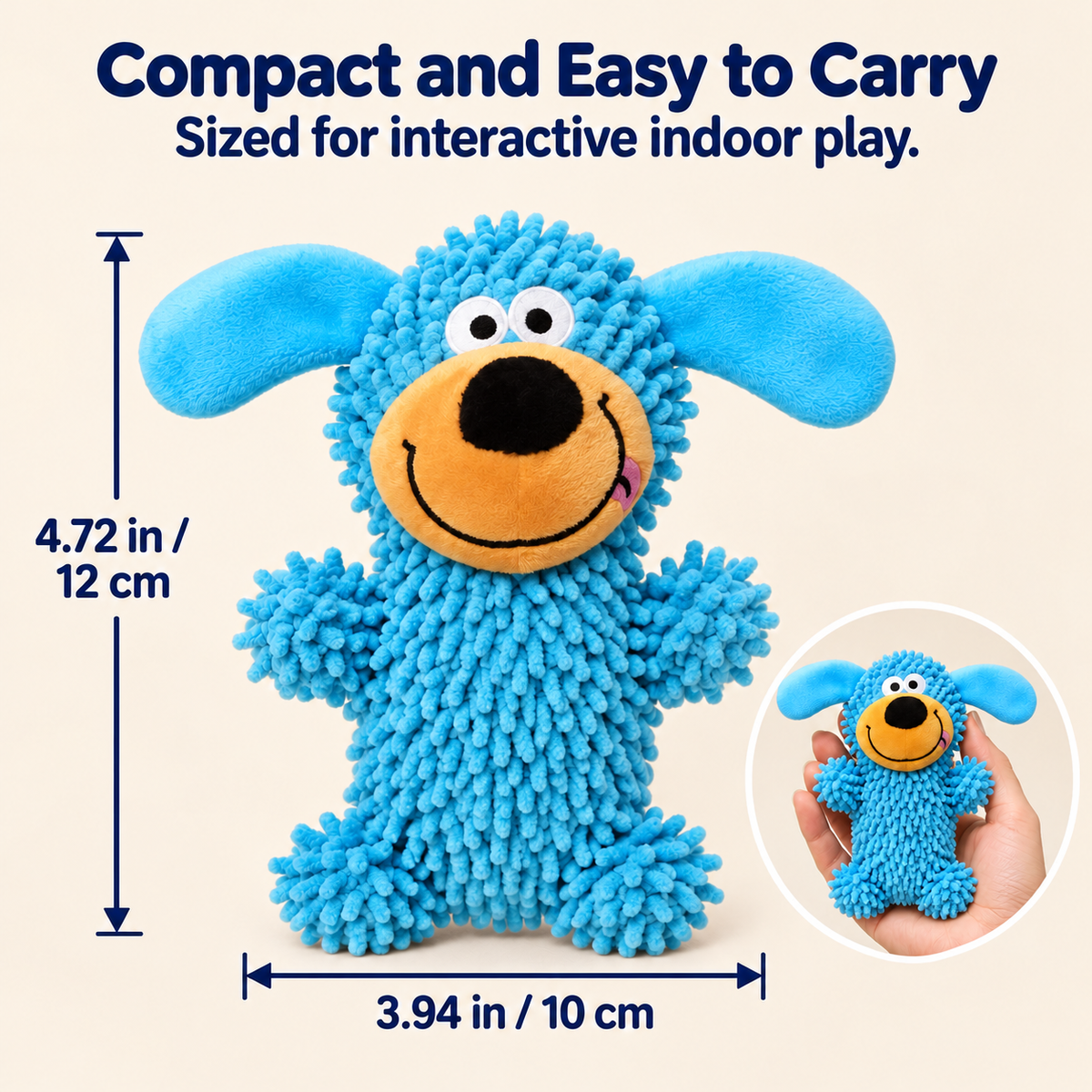 Giggling Plush Dog Toy – Soft Chenille Interactive Toy Fursera