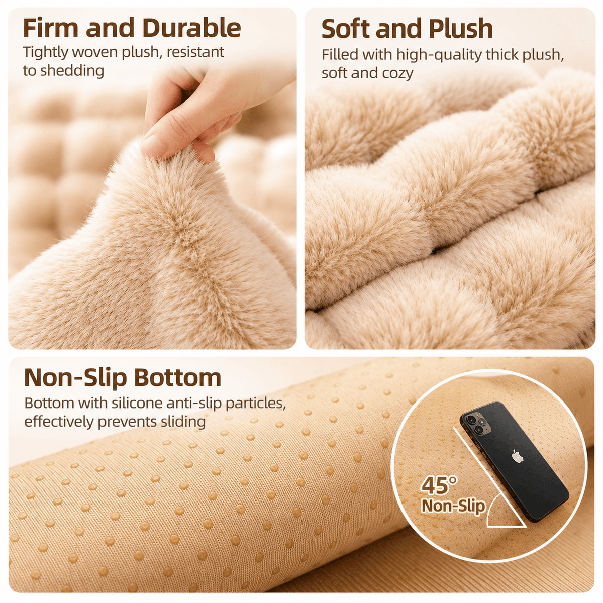 Washable Plush Pet Bed Mat for Cats & Dogs – Non-Slip Fursera