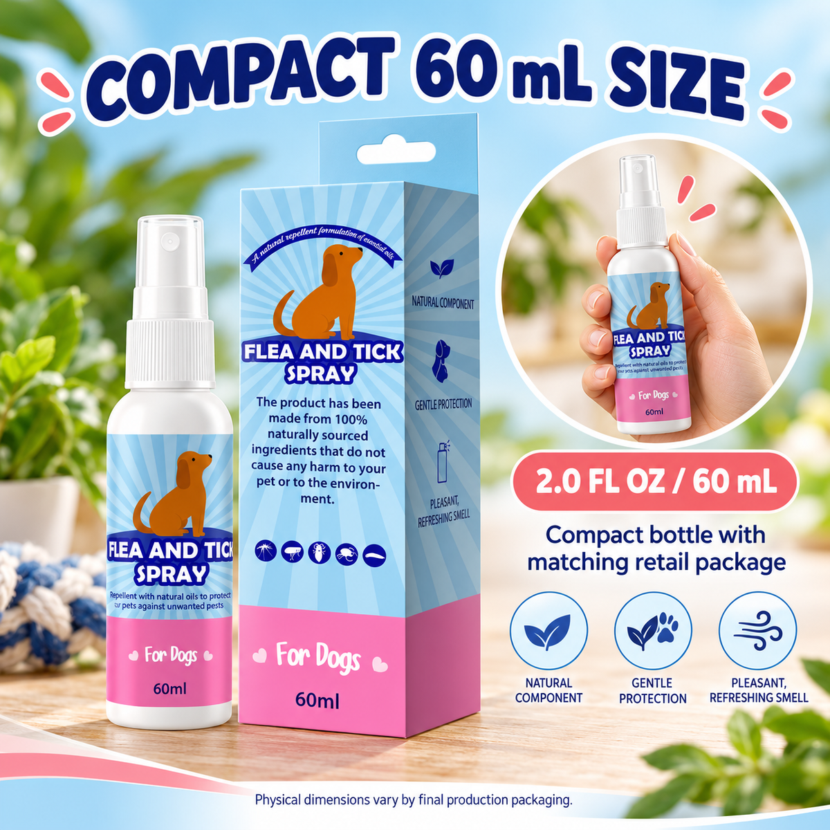 Flea & Tick Spray – Choose Dog or Cat Formula, 2 fl oz (60 mL) Fursera