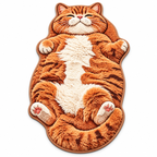 Orange Tabby Cat-Shaped Rug – Plush Accent Rug for Bedrooms & Living Rooms Fursera
