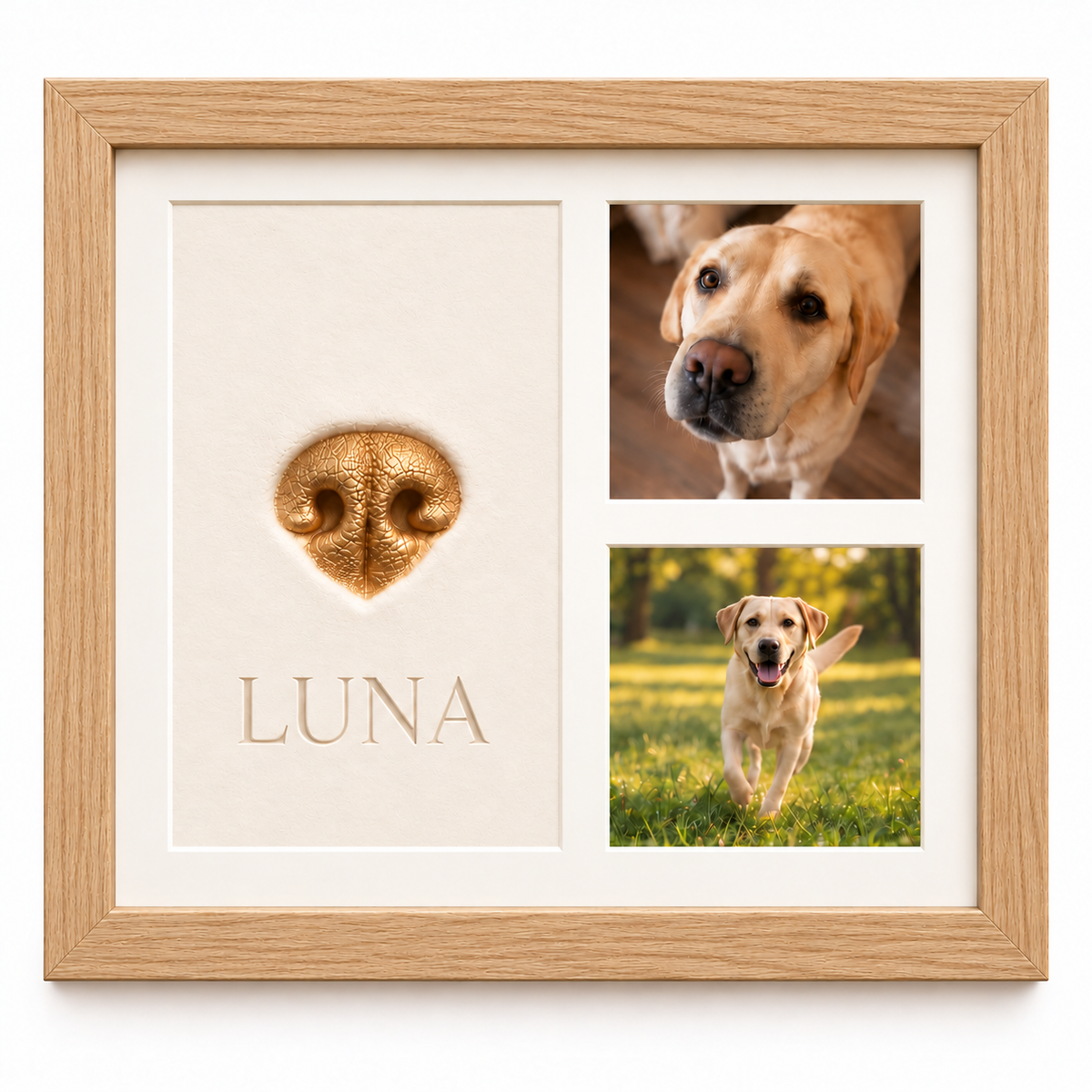 Personalized Pet Keepsake Frame – Paw or Nose Print & Two Photos Fursera