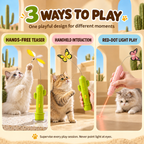 3-in-1 Rechargeable Cactus Cat Teaser Toy with Suction Base Fursera