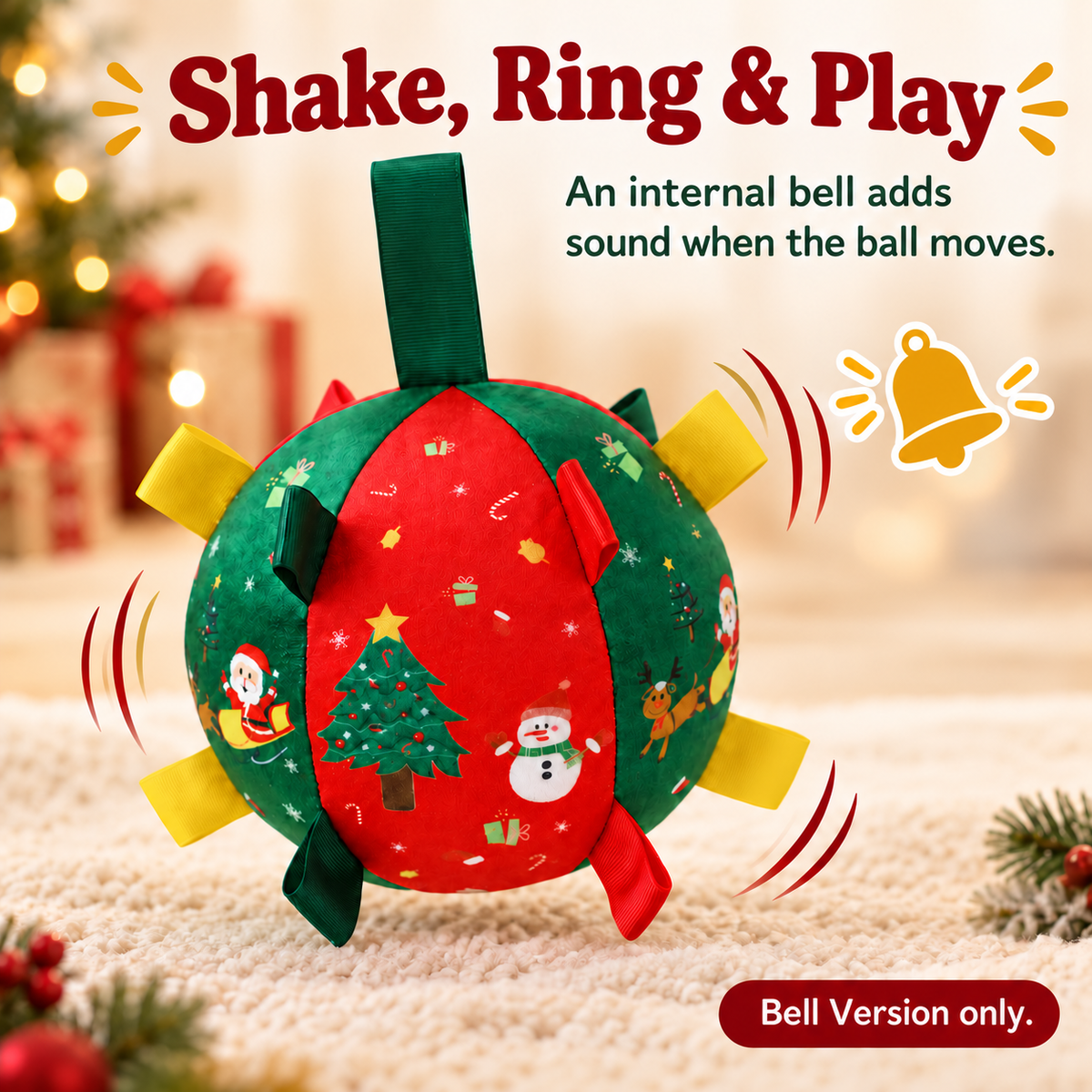 Christmas Plush Dog Ball Toy  – Bell or Rechargeable Version Fursera