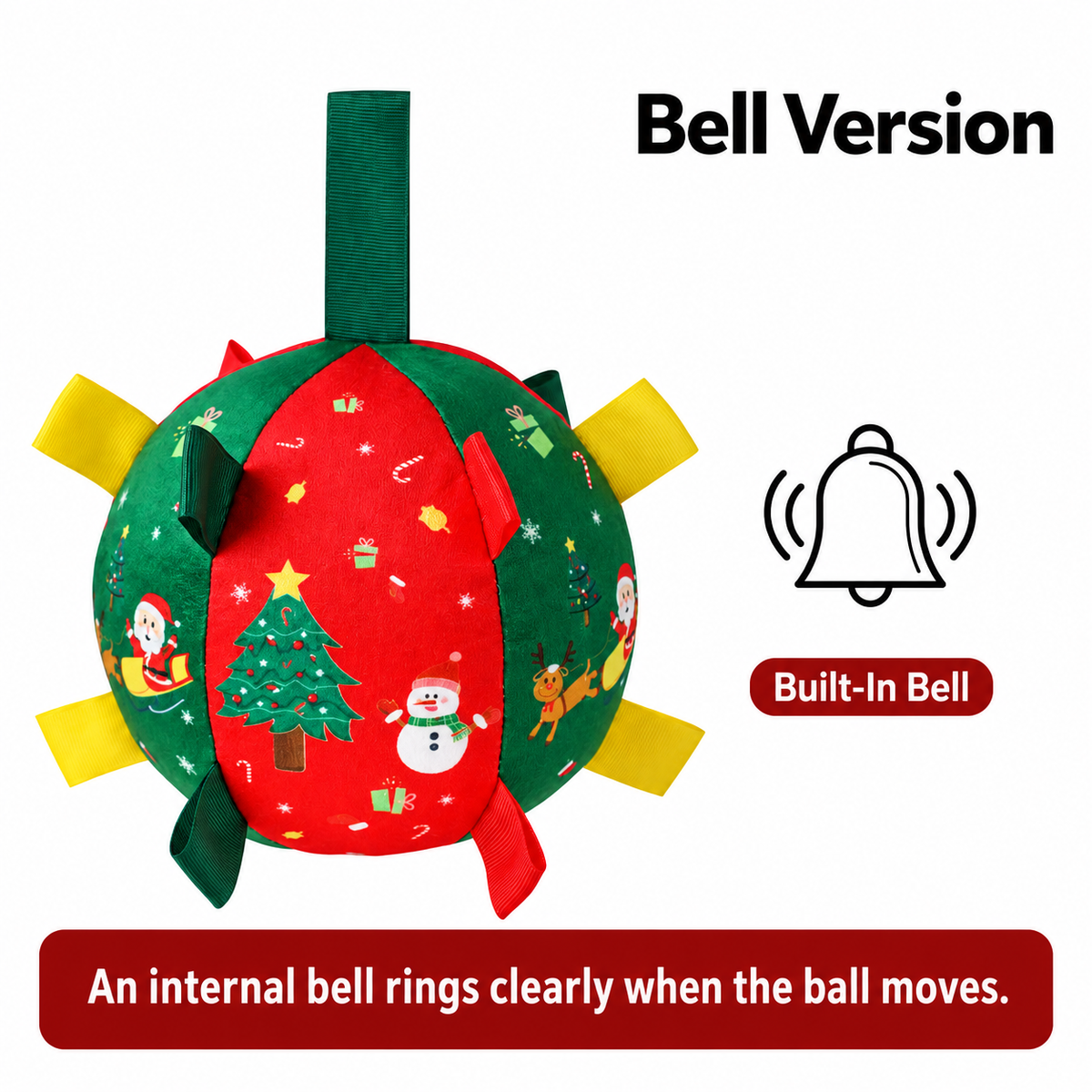 Christmas Plush Dog Ball Toy  – Bell or Rechargeable Version Fursera