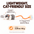 Touch-Activated Mouse Cat Toy with Wagging Feather Tail | Rechargeable Fursera