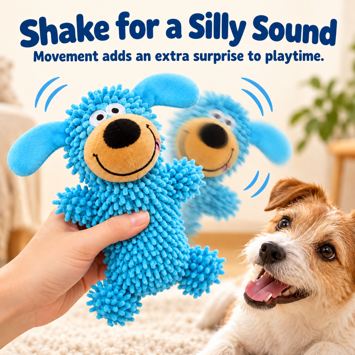 Giggling Plush Dog Toy – Soft Chenille Interactive Toy Fursera