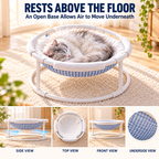Elevated Cat Hammock Bed with Soft Plush Lining & Gingham Fabric Fursera